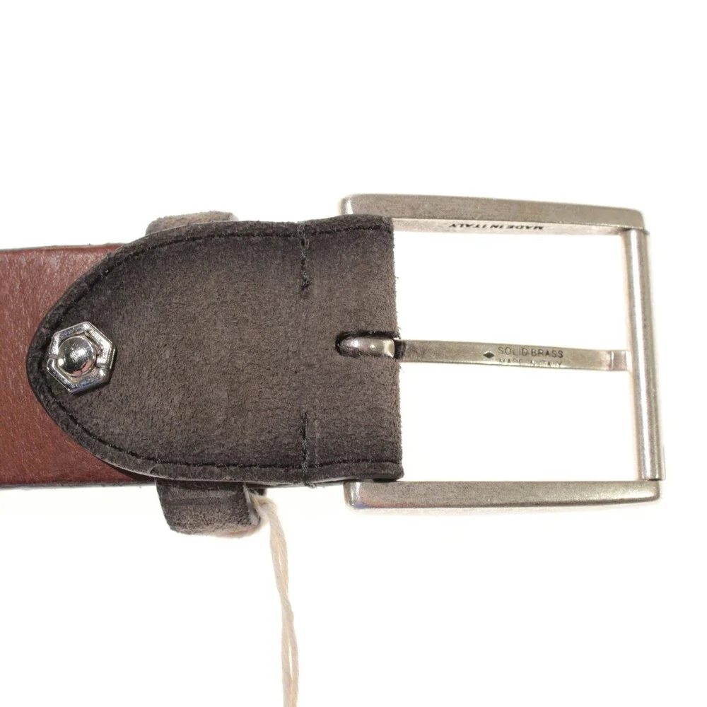 Veneta Cinture NWT Classic Belt Size 115 (US 44) in Gray Leather Made in Italy